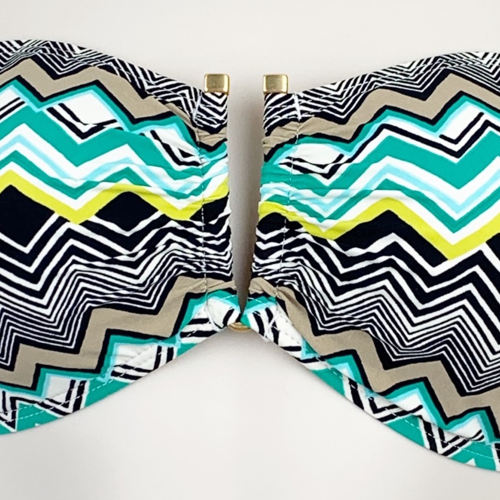 La Blanca Emerald Sahara Chevron Bandeau Bikini Top with Removable Strap - Picture 4 of 10